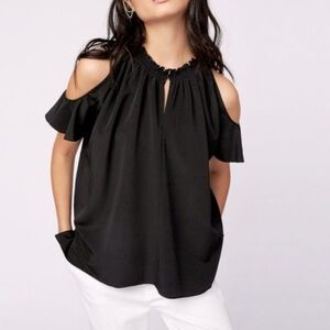 RACHEL Rachel Roy Black Cold Shoulder Blouse